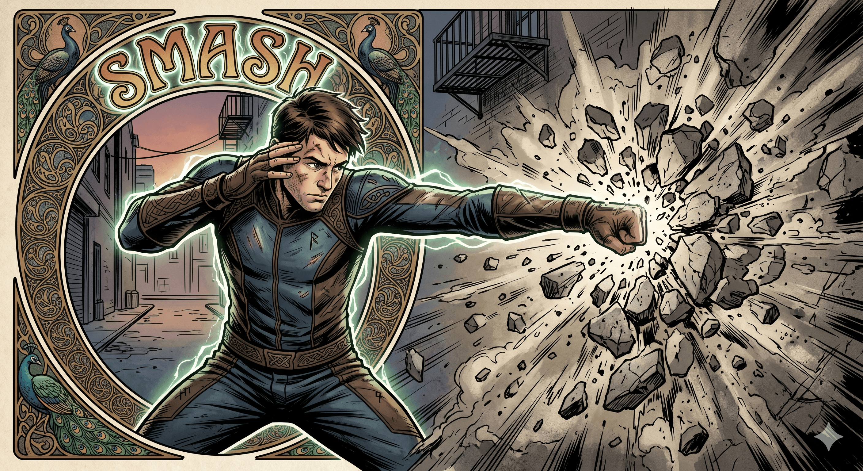 SMASH — hero delivering a rune-powered punch